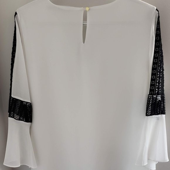 Calvin Klein white blouse with bell sleeves - Picture 2 of 8